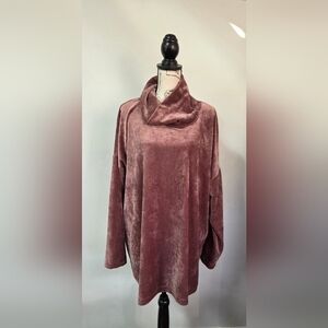 J. Jill velour, Dusty Rose Cowl Neck In Size 3X